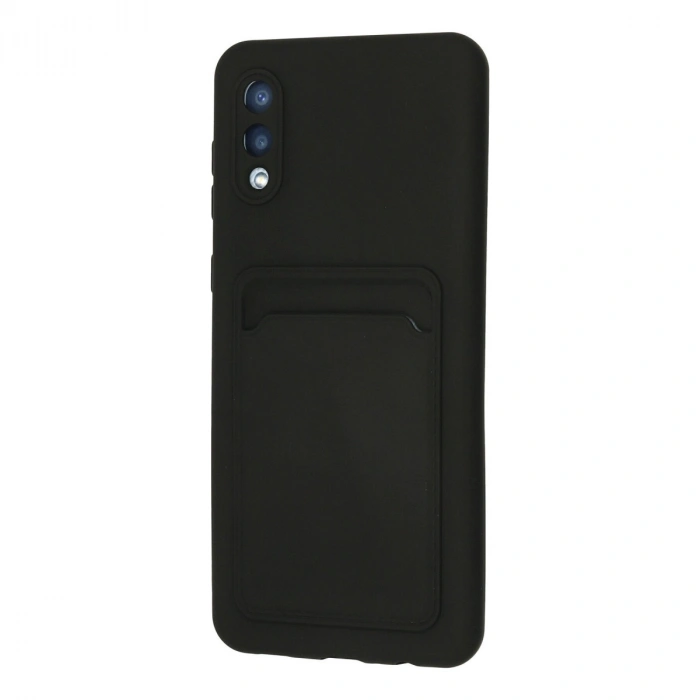 Samsung Galaxy A02 Kılıf Kelvin Kartvizitli Silikon - Siyah