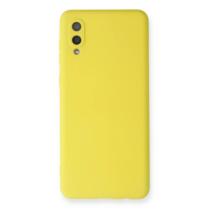 Samsung Galaxy A02 Kılıf Nano İçi Kadife Silikon - Sarı