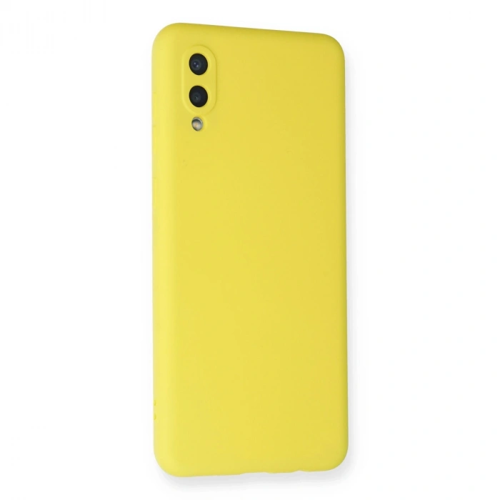 Samsung Galaxy A02 Kılıf Nano İçi Kadife Silikon - Sarı