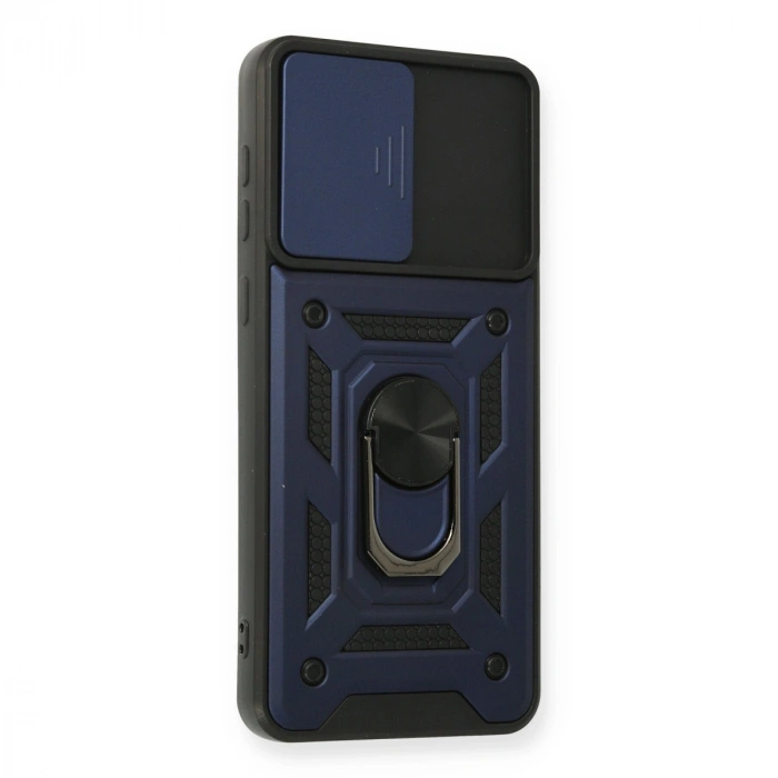 Samsung Galaxy A02 Kılıf Pars Lens Yüzüklü Silikon - Lacivert