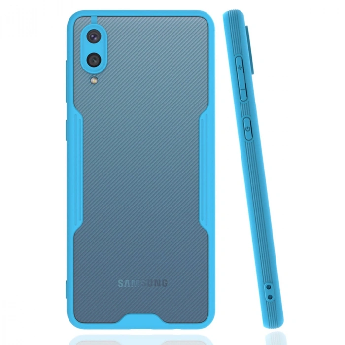 Samsung Galaxy A02 Kılıf Platin Silikon - Mavi