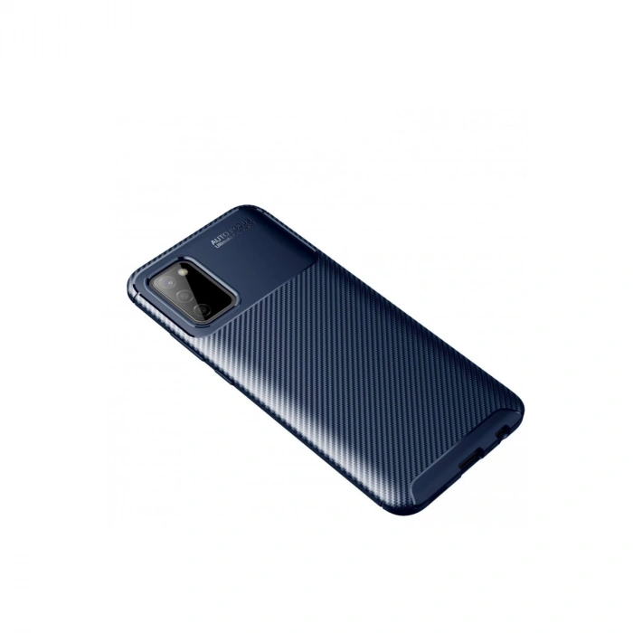 Samsung Galaxy A02s Kılıf Auto Focus Karbon Kapak - Lacivert