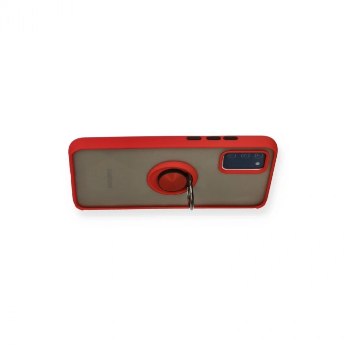 Samsung Galaxy A02s Kılıf Montreal Yüzüklü Silikon Kapak - Kırmızı