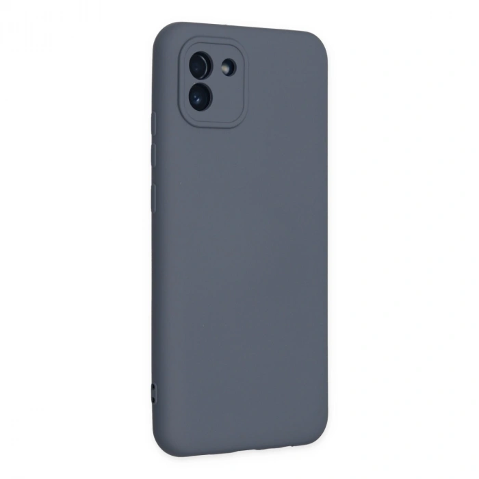 Samsung Galaxy A03 Kılıf Nano İçi Kadife Silikon - Gri