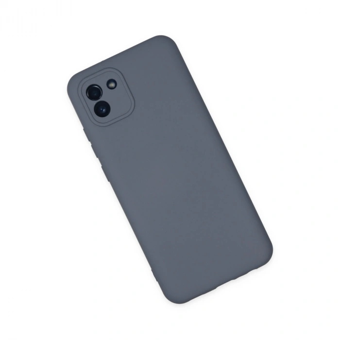 Samsung Galaxy A03 Kılıf Nano İçi Kadife Silikon - Gri