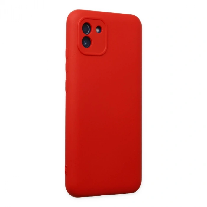 Samsung Galaxy A03 Kılıf Nano İçi Kadife Silikon - Kırmızı