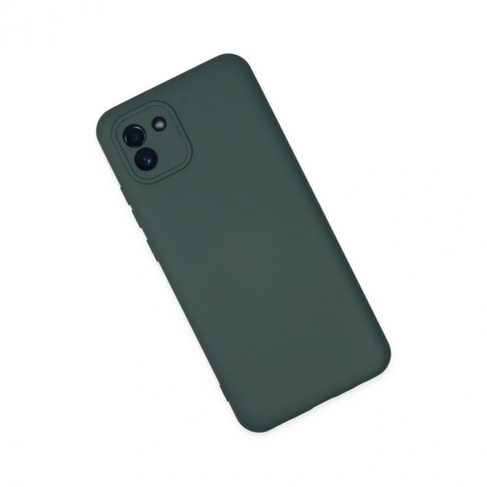 Samsung Galaxy A03 Kılıf Nano İçi Kadife Silikon - Koyu Yeşil