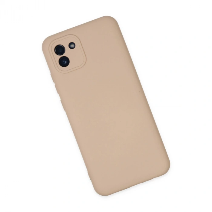 Samsung Galaxy A03 Kılıf Nano İçi Kadife Silikon - Pudra