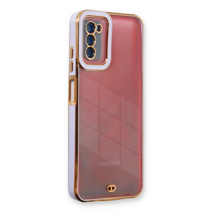 Samsung Galaxy A03s Kılıf Liva Lens Silikon - Lila