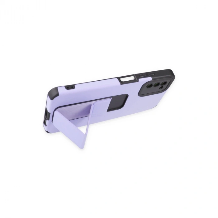 Samsung Galaxy A03s Kılıf Mega Standlı Silikon - Lila