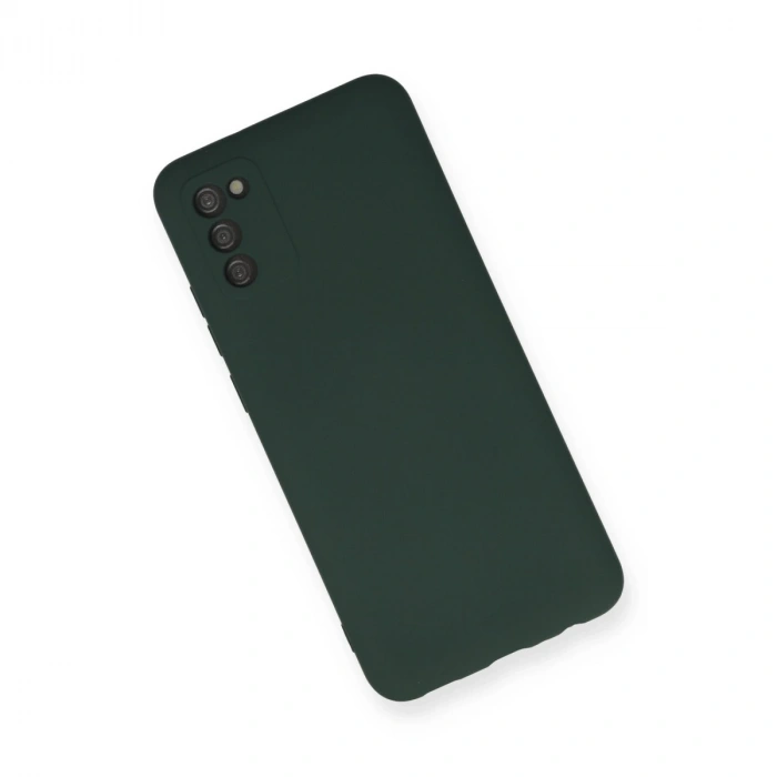 Samsung Galaxy A03s Kılıf Nano İçi Kadife Silikon - Koyu Yeşil