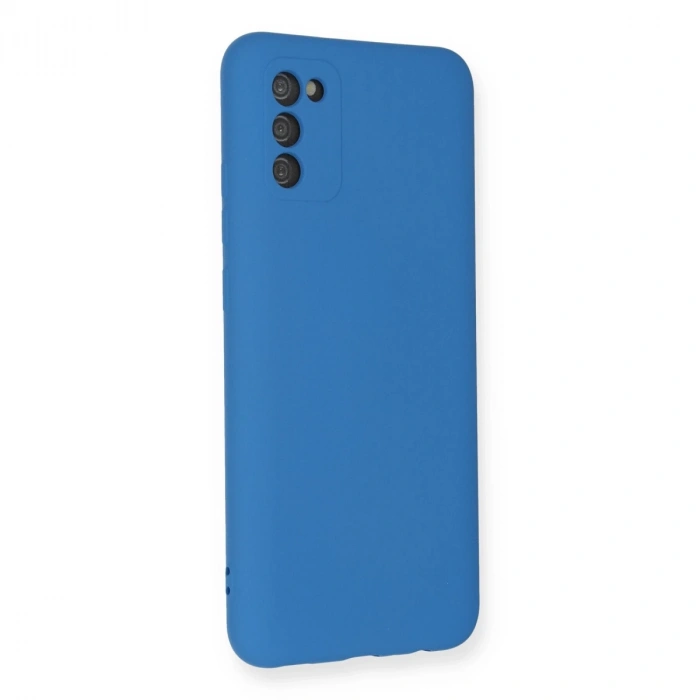 Samsung Galaxy A03s Kılıf Nano İçi Kadife Silikon - Mavi