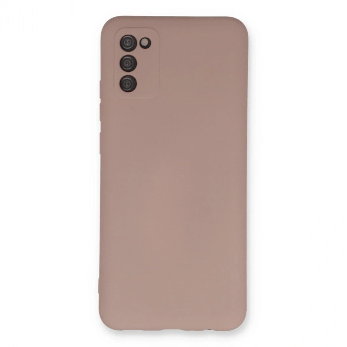 Samsung Galaxy A03s Kılıf Nano İçi Kadife Silikon - Pudra