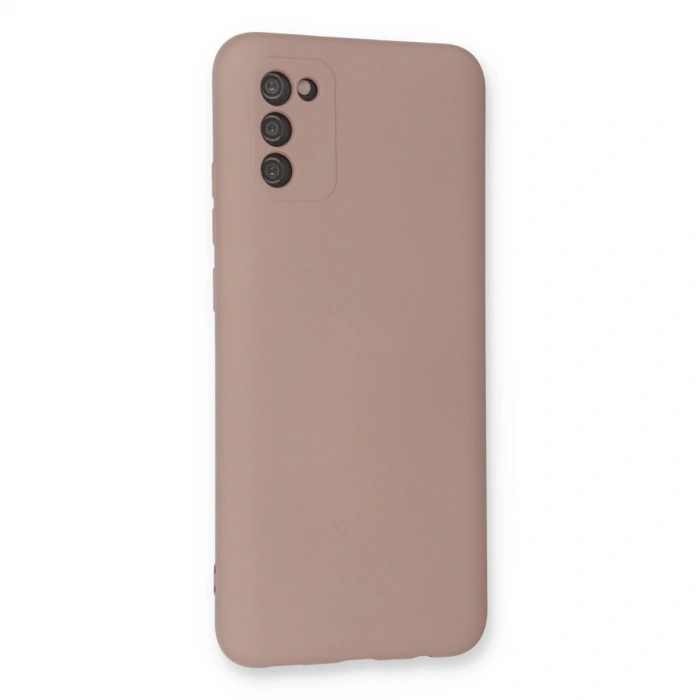 Samsung Galaxy A03s Kılıf Nano İçi Kadife Silikon - Pudra