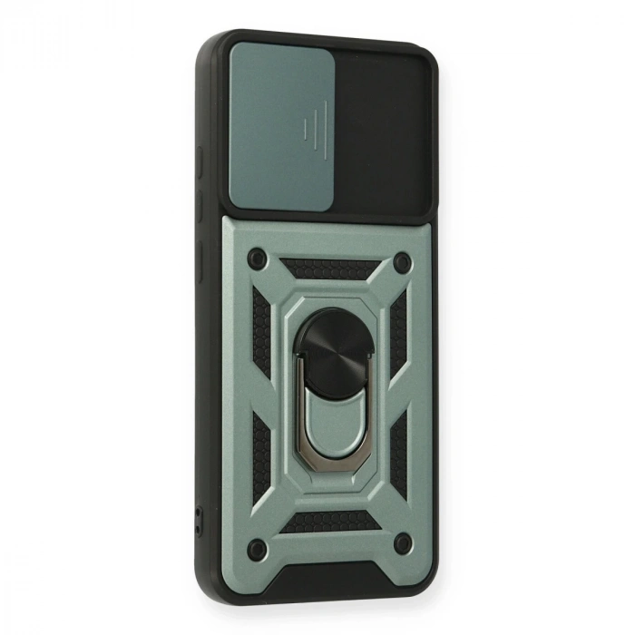 Samsung Galaxy A03s Kılıf Pars Lens Yüzüklü Silikon - Yeşil