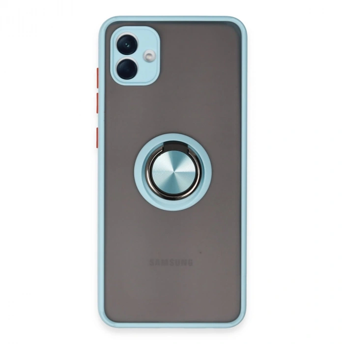 Samsung Galaxy A04 Kılıf Montreal Yüzüklü Silikon Kapak - Buz Mavi