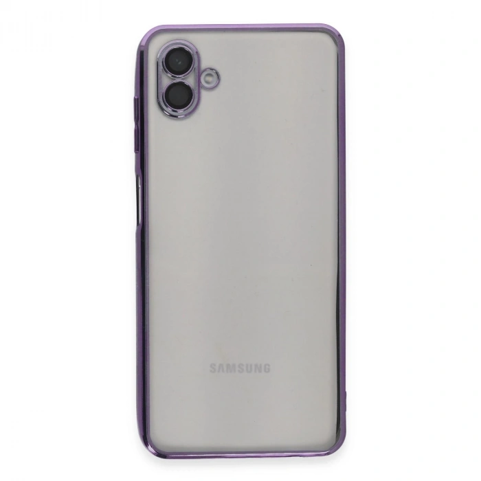 Samsung Galaxy A04 Kılıf Razer Lensli Silikon - Mor