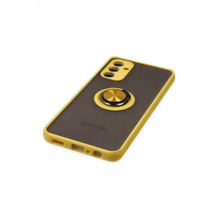 Samsung Galaxy A04s Kılıf Montreal Yüzüklü Silikon Kapak - Sarı