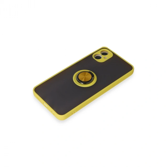 Samsung Galaxy A05 Kılıf Montreal Yüzüklü Silikon Kapak - Sarı