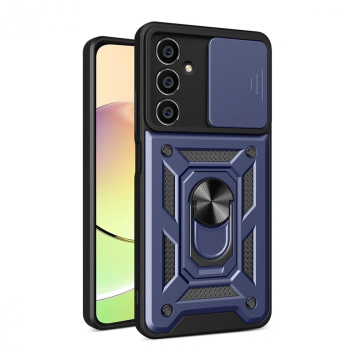 Samsung Galaxy A05 Kılıf Pars Lens Yüzüklü Silikon - Lacivert