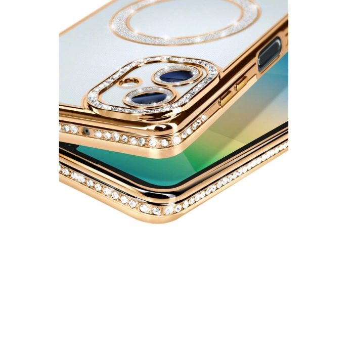 Samsung Galaxy A06 Joke Simli Magneticsafe Kılıf - Gold