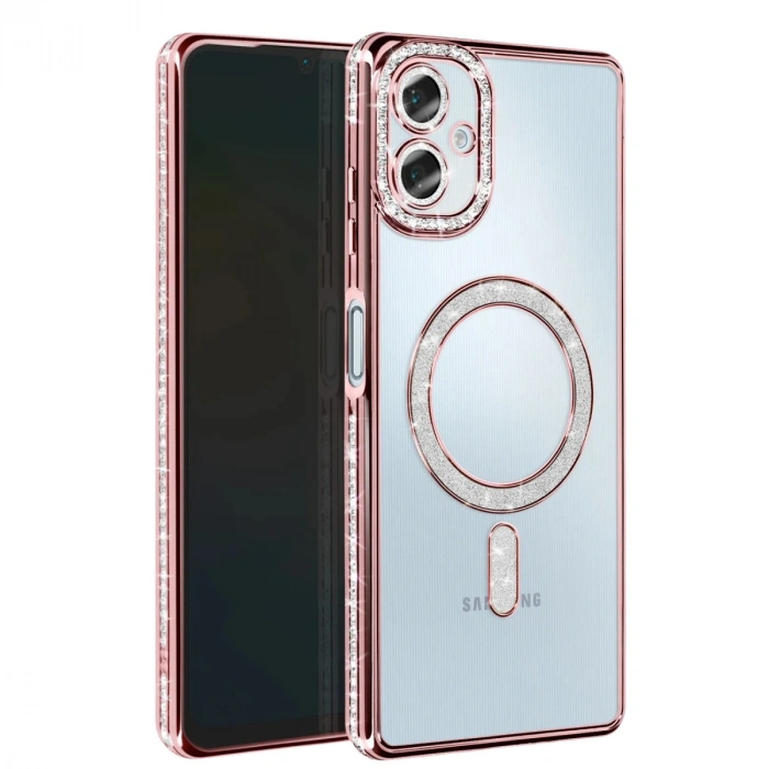 Samsung Galaxy A06 Joke Simli Magneticsafe Kılıf - Pembe