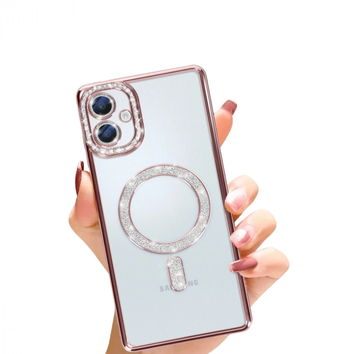 Samsung Galaxy A06 Joke Simli Magneticsafe Kılıf - Pembe