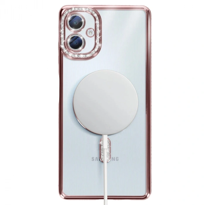 Samsung Galaxy A06 Joke Simli Magneticsafe Kılıf - Pembe