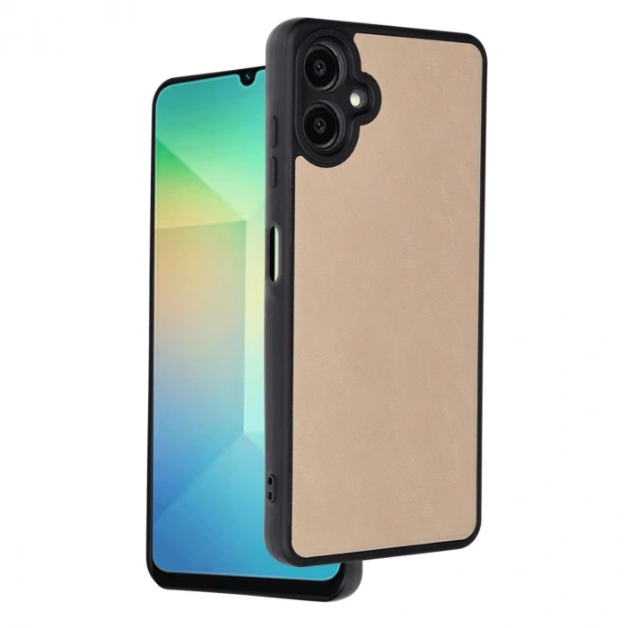 Samsung Galaxy A06 Kılıf Aras Deri Kapak - Pudra