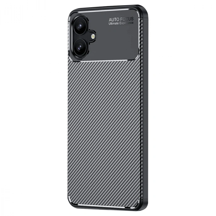 Samsung Galaxy A06 Kılıf Auto Focus Karbon Kapak - Siyah