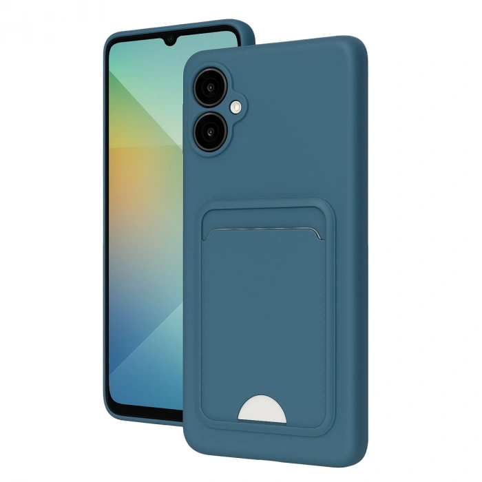 Samsung Galaxy A06 Kılıf Kelvin Kartvizitli Silikon - Mavi