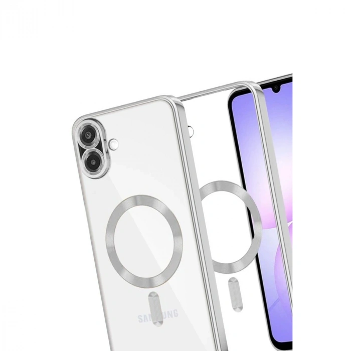 Samsung Galaxy A07 Kross Magneticsafe Kapak - Gümüş