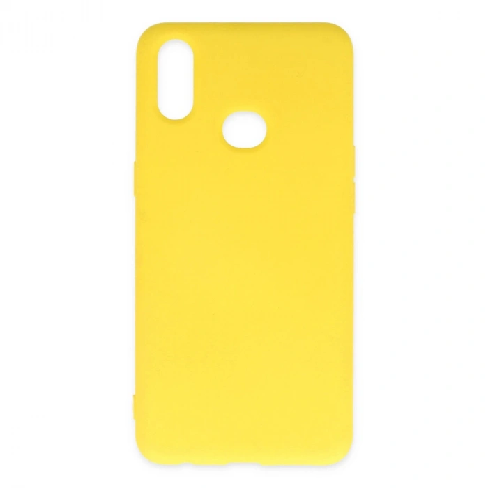 Samsung Galaxy A10s Kılıf Nano İçi Kadife Silikon - Sarı