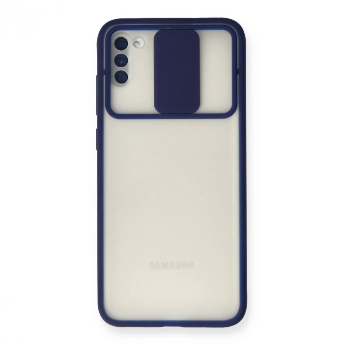 Samsung Galaxy A11 Kılıf Palm Buzlu Kamera Sürgülü Silikon - Lacivert