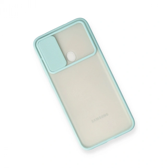 Samsung Galaxy A11 Kılıf Palm Buzlu Kamera Sürgülü Silikon - Turkuaz