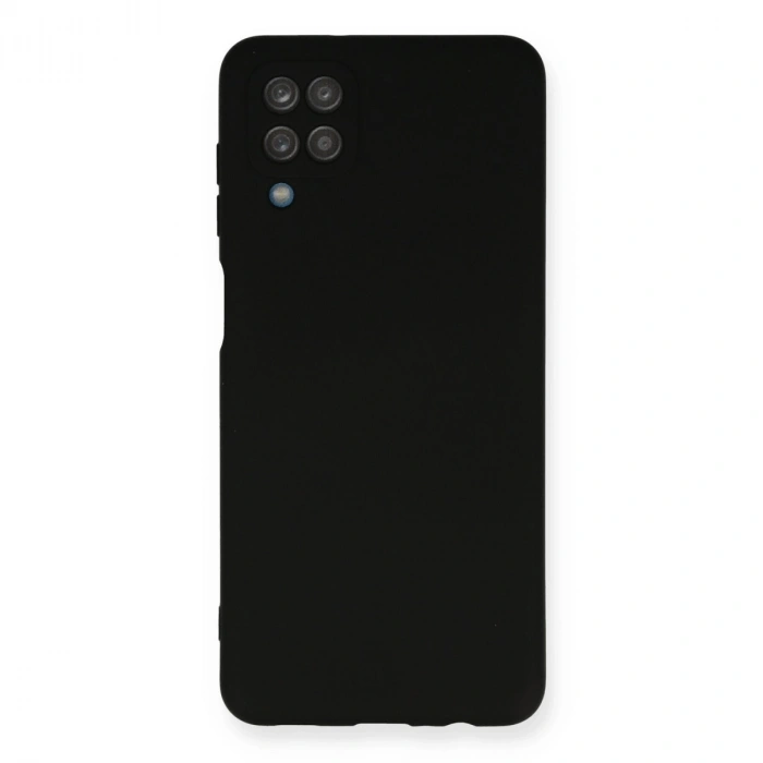 Samsung Galaxy A12 Kılıf Nano İçi Kadife Silikon - Siyah
