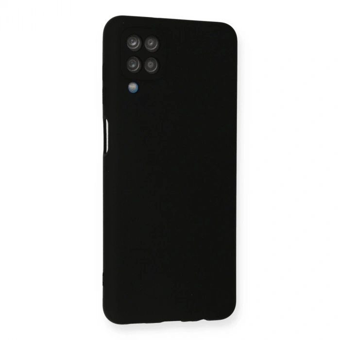 Samsung Galaxy A12 Kılıf Nano İçi Kadife Silikon - Siyah