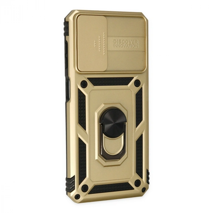 Samsung Galaxy A13 4g Kılıf Pars Lens Yüzüklü Silikon - Gold