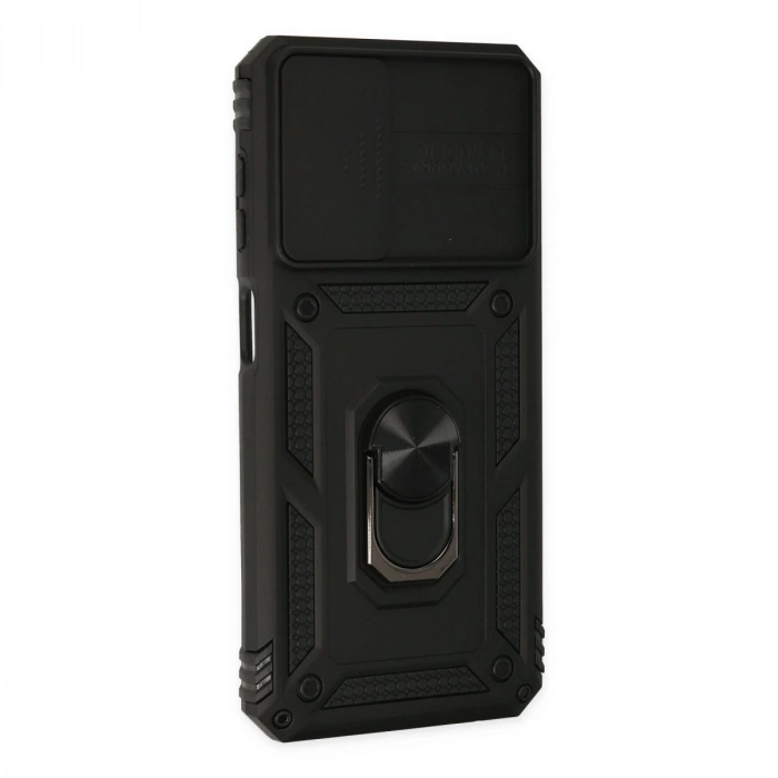 Samsung Galaxy A13 4g Kılıf Pars Lens Yüzüklü Silikon - Siyah