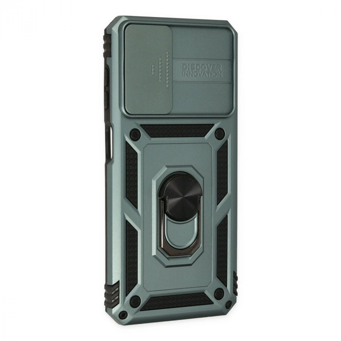 Samsung Galaxy A13 4g Kılıf Pars Lens Yüzüklü Silikon - Yeşil