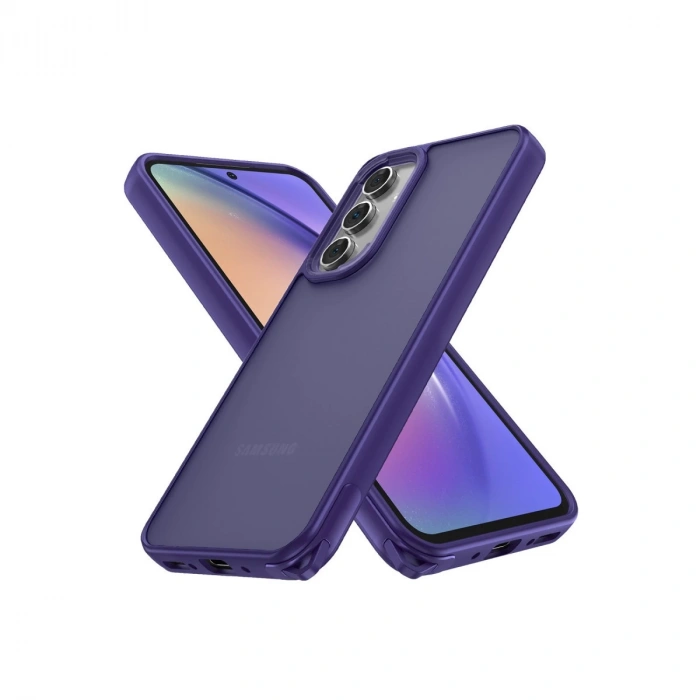 Samsung Galaxy A14 4g Kılıf Elegant Kapak - Derin Mor