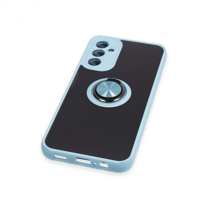 Samsung Galaxy A14 4g Kılıf Montreal Yüzüklü Silikon Kapak - Buz Mavi