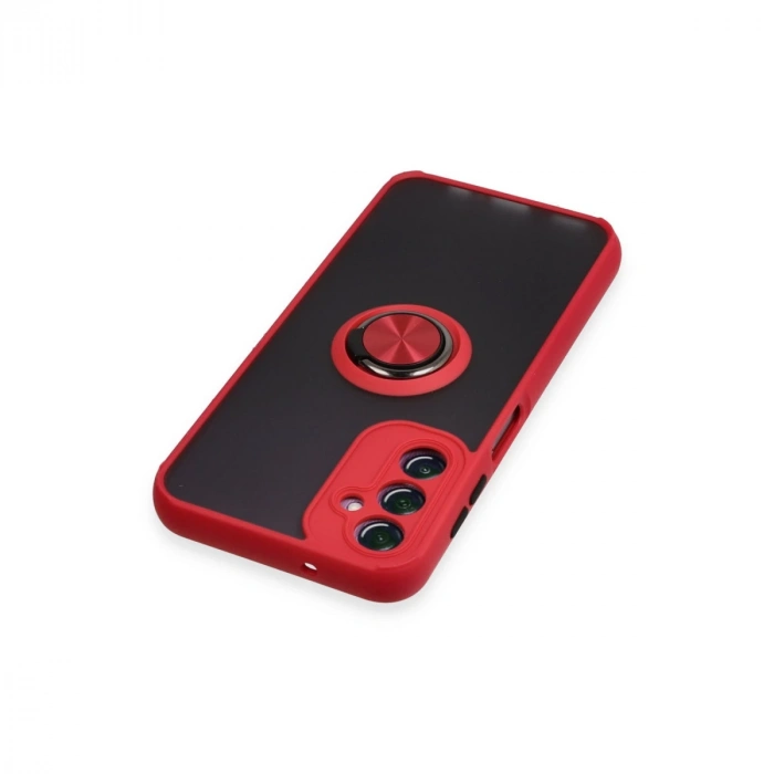 Samsung Galaxy A14 4g Kılıf Montreal Yüzüklü Silikon Kapak - Kırmızı