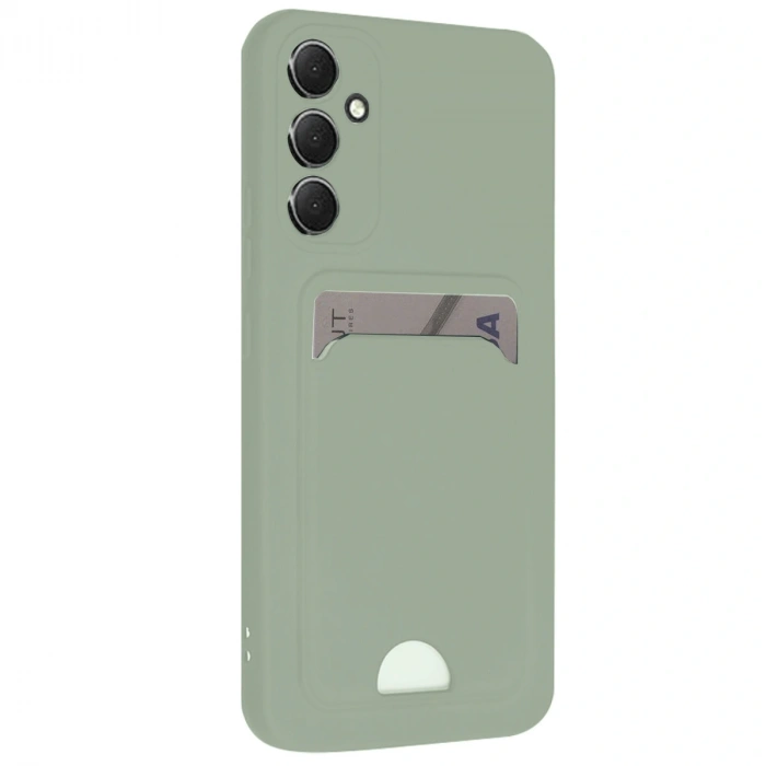 Samsung Galaxy A16 5g Kılıf Kelvin Kartvizitli Silikon - Açık Yeşili