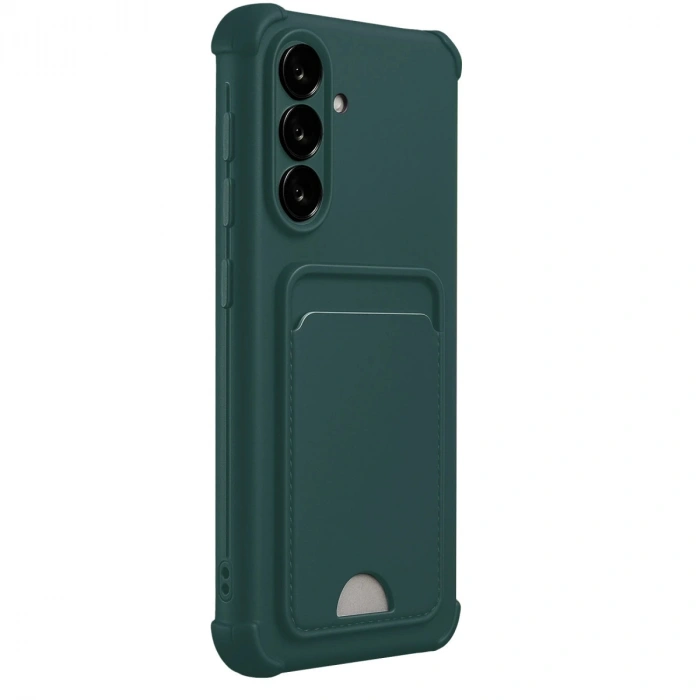 Samsung Galaxy A17 5g Kelvin Kartvizitli Silikon - Koyu Yeşil