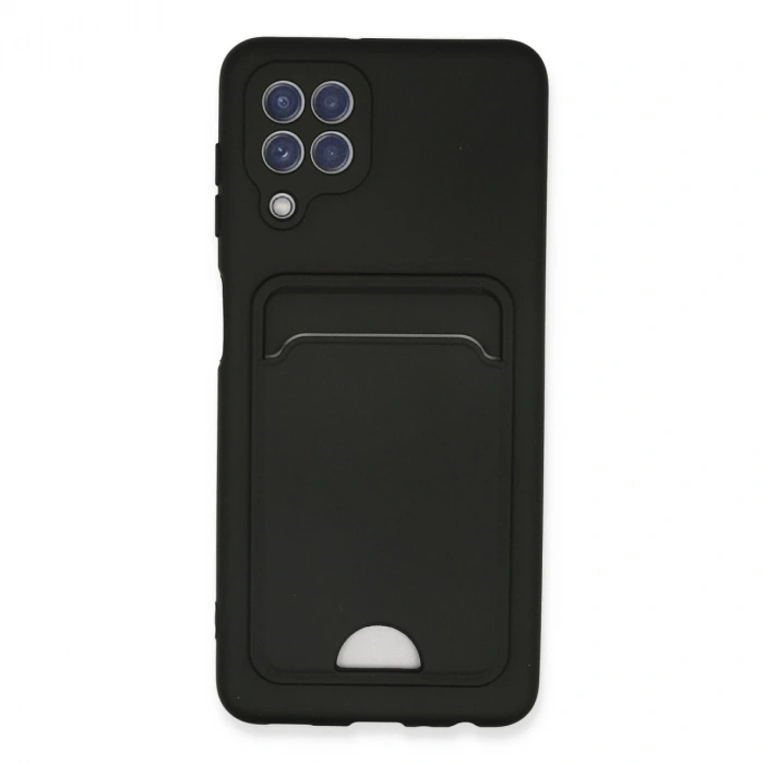 Samsung Galaxy A22 Kılıf Kelvin Kartvizitli Silikon - Siyah