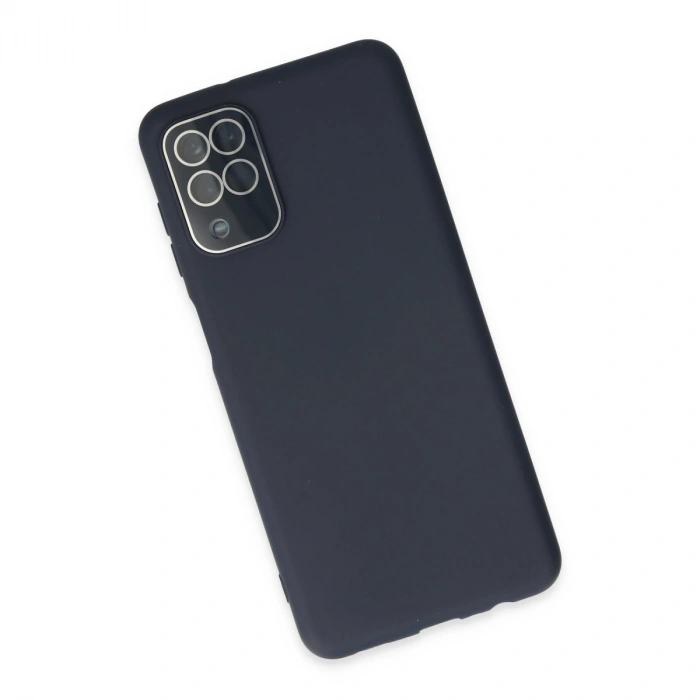 Samsung Galaxy A22 Kılıf Lansman Glass Kapak - Lacivert