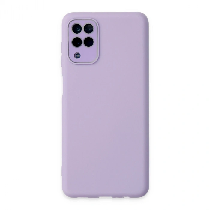 Samsung Galaxy A22 Kılıf Lansman Glass Kapak - Lila