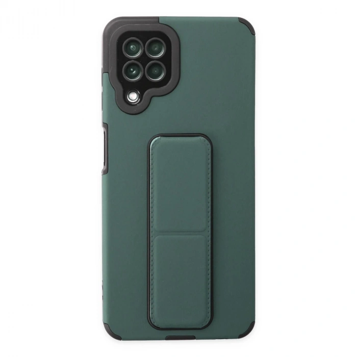 Samsung Galaxy A22 Kılıf Mega Standlı Silikon - Yeşil