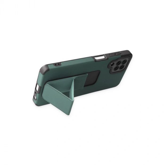 Samsung Galaxy A22 Kılıf Mega Standlı Silikon - Yeşil